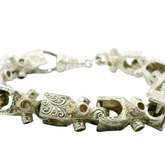 11.5" Pre-owned Sterling Silver 925 Lego Bracelet (98.5g)